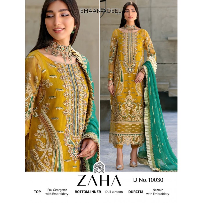 Zaha Emaan Adeel Vol 2 Georgette Pakistani Salwar Suits
